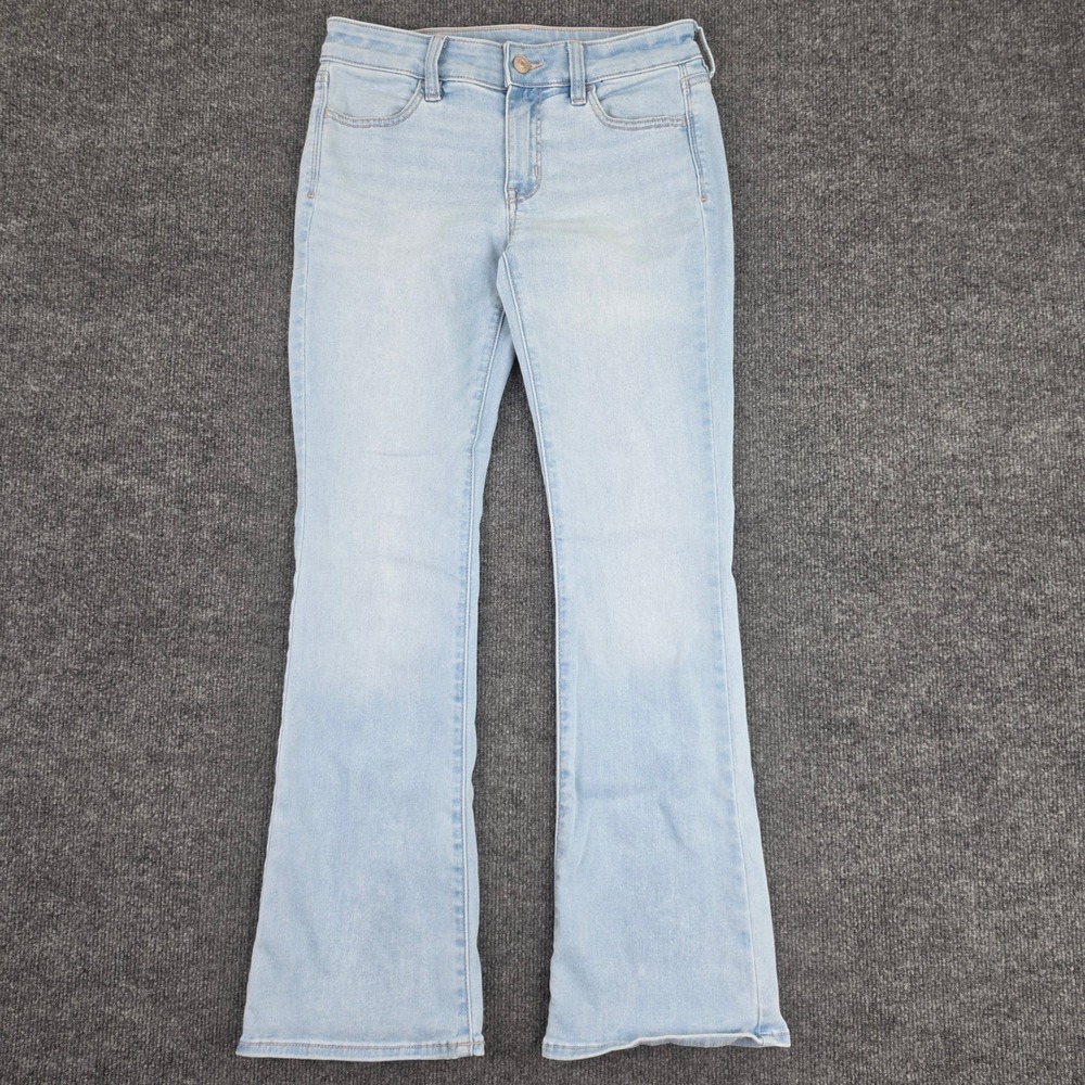 American Eagle Kick Boot Jeans Women's 0 SHORT Next Level Stretch Light Wash